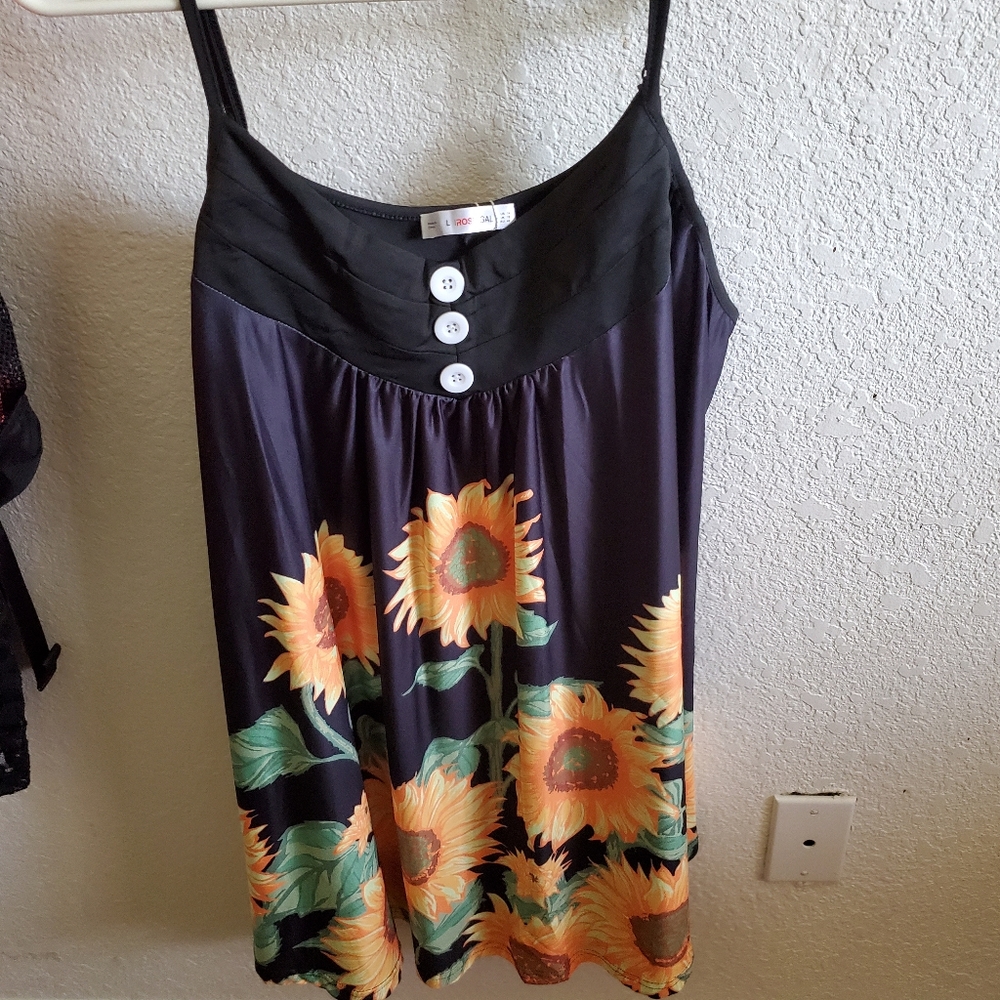 RoseGal Sunflower Flowy Strap Top